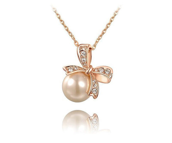 18K Rose Gold Plated Olivia Necklace with Simulated Diamond