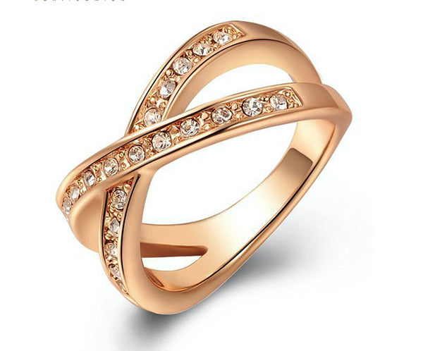 18K Rose Gold Plated Olivia Ring with Simulated Diamond