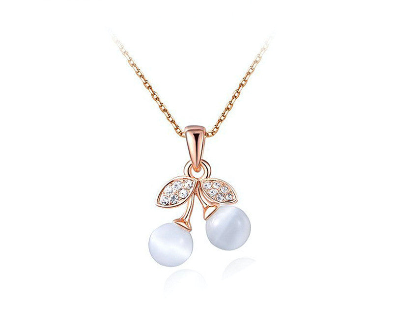 18K Rose Gold Plated Paige Necklace with Simulated Diamond