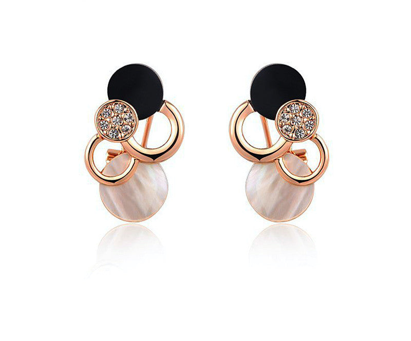 18K Rose Gold Plated Presley Earrings with Simulated Diamond