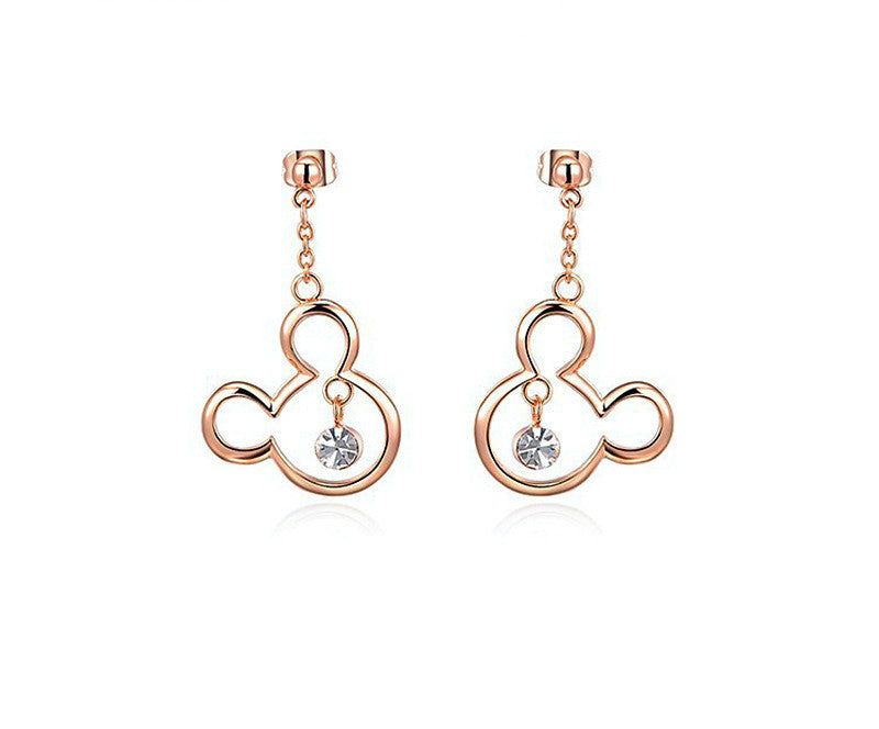 18K Rose Gold Plated Quinn Earrings with Simulated Diamond