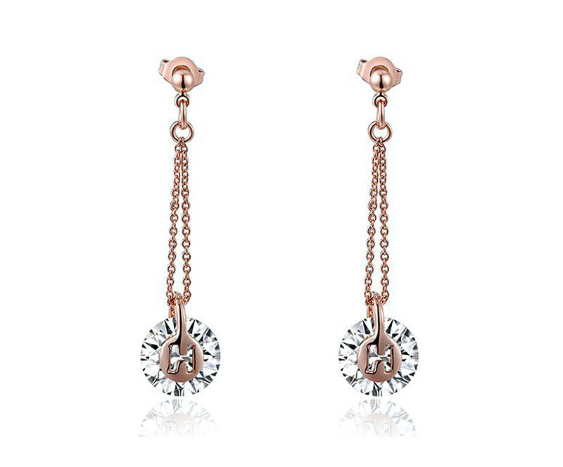 18K Rose Gold Plated Riley Earrings with Simulated Diamond
