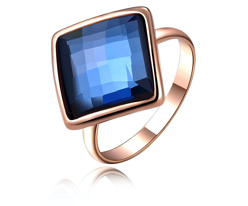 18K Rose Gold Plated Zariah Ring with Simulated Diamond
