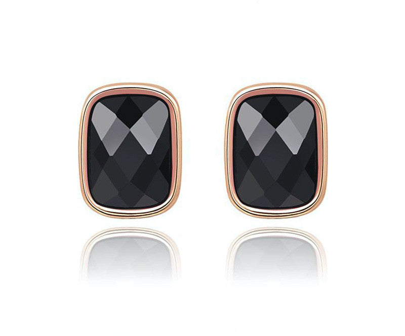 18K Rose Gold Plated Zuri Earrings with Simulated Diamond