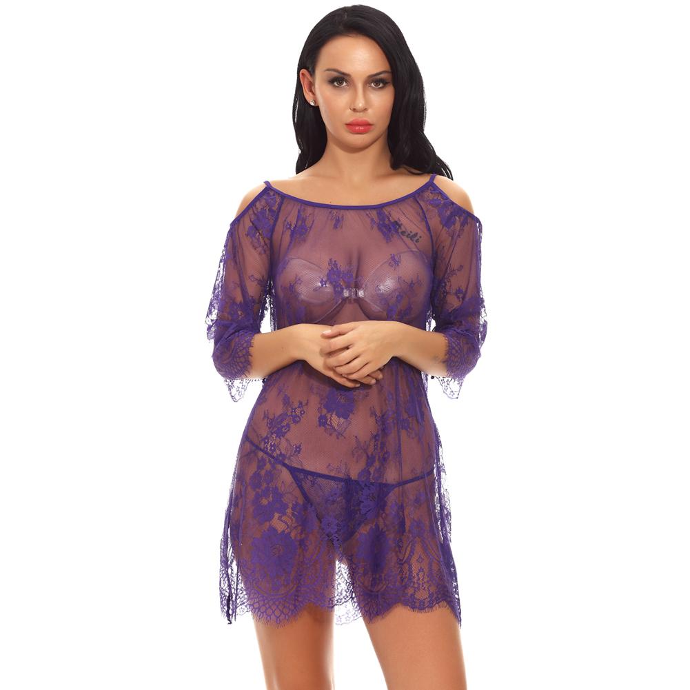 Purple Lingerie Lace Babydoll