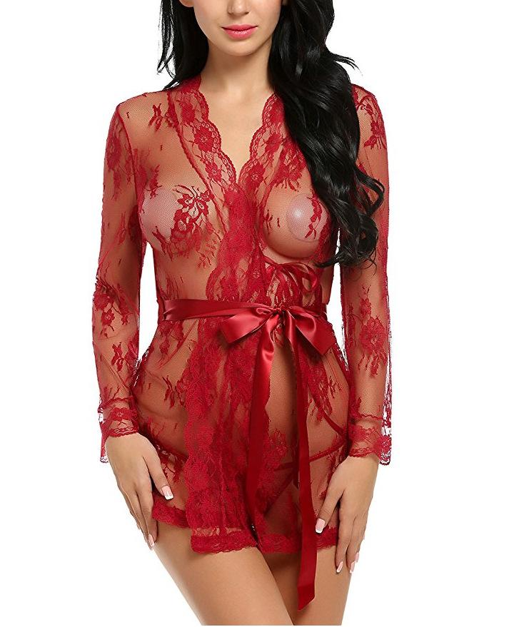 Dark Red Lingerie Babydoll