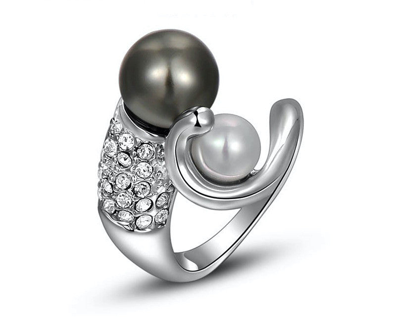 Platinum Plated Addison Ring with Simulated Diamond