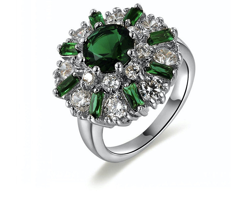 Platinum Plated Aileen Ring with Simulated Diamond