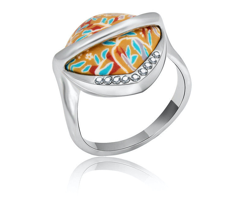 Platinum Plated Alani Ring with Simulated Diamond