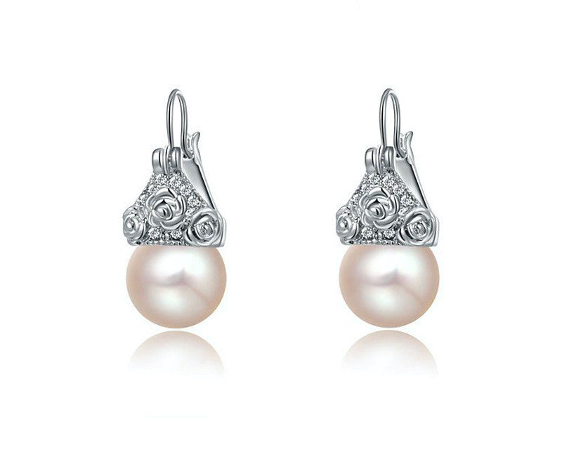 Platinum Plated Alexis Earrings with Simulated Diamond