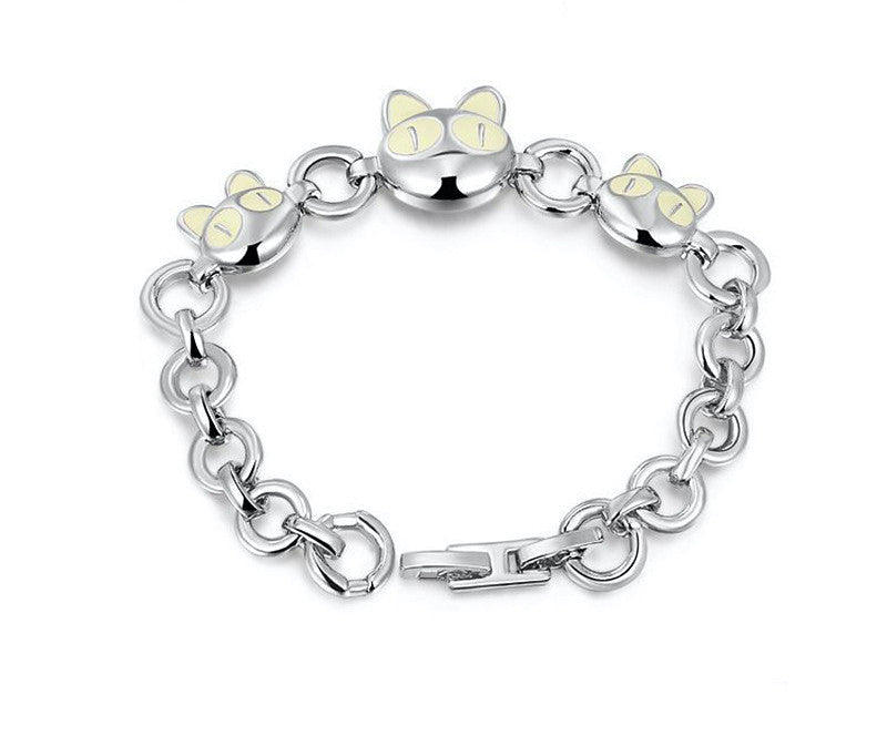 Platinum Plated Alyssa Bracelet with Simulated Diamond