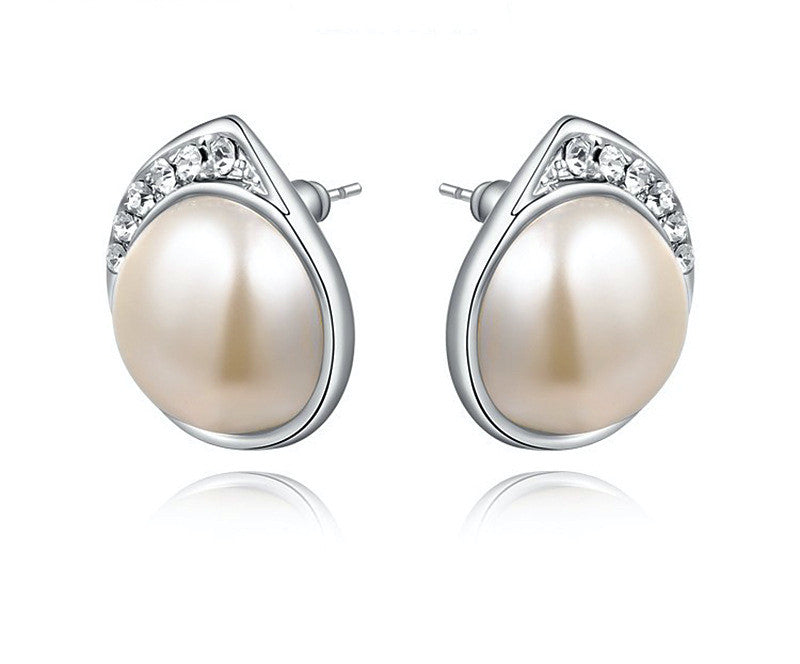 Platinum Plated Arabella Earrings with Simulated Diamond