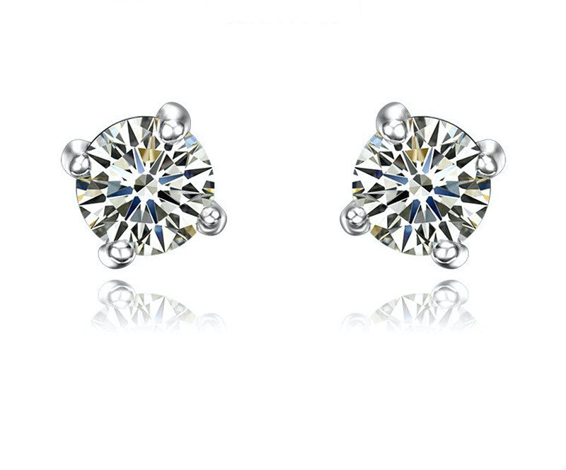 Platinum Plated Aria Earrings with Simulated Diamond