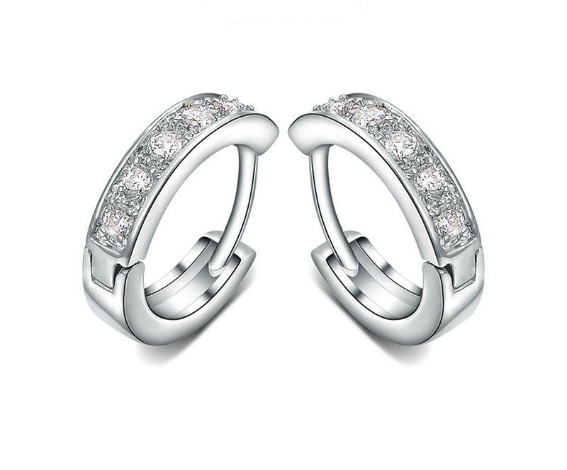 Platinum Plated Arianna Earrings with Simulated Diamond