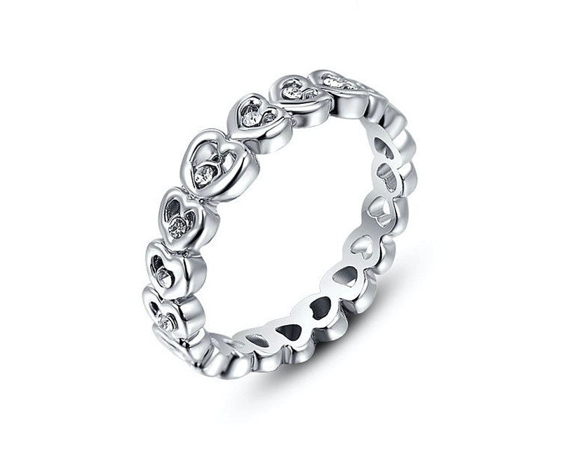 Platinum Plated Arianna Ring with Simulated Diamond