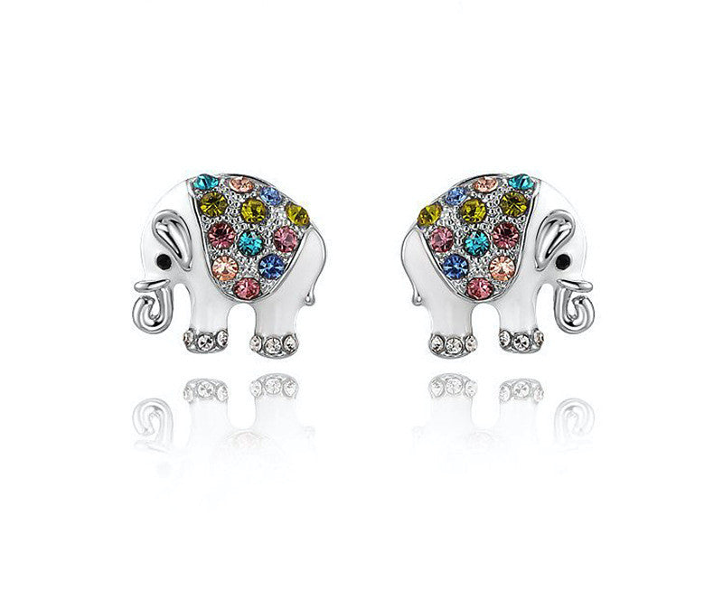 Platinum Plated Brielle Earrings with Simulated Diamond