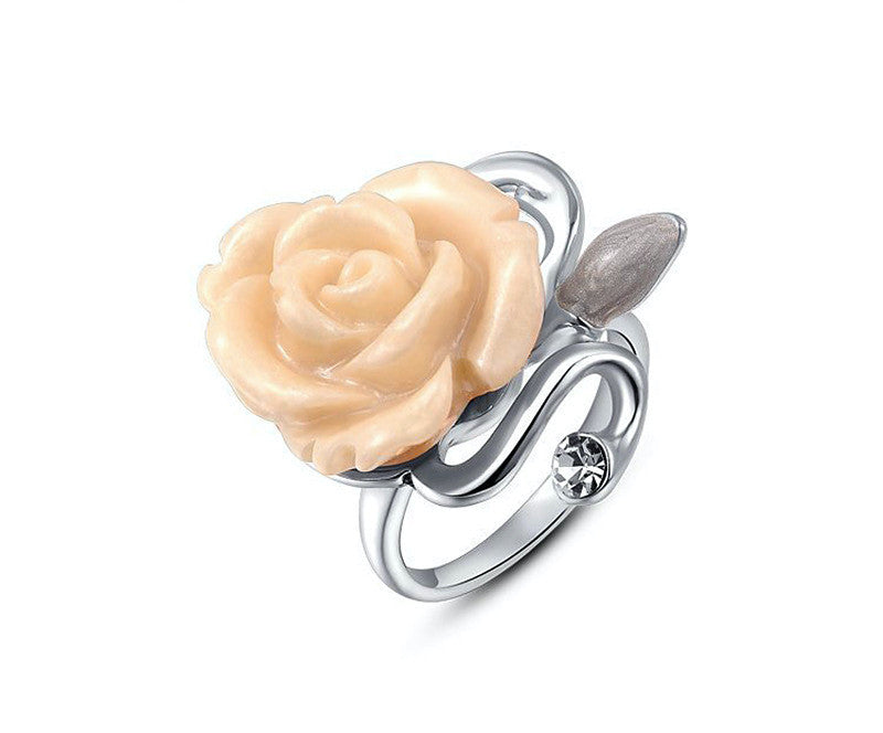Platinum Plated Cameron Ring with Simulated Diamond