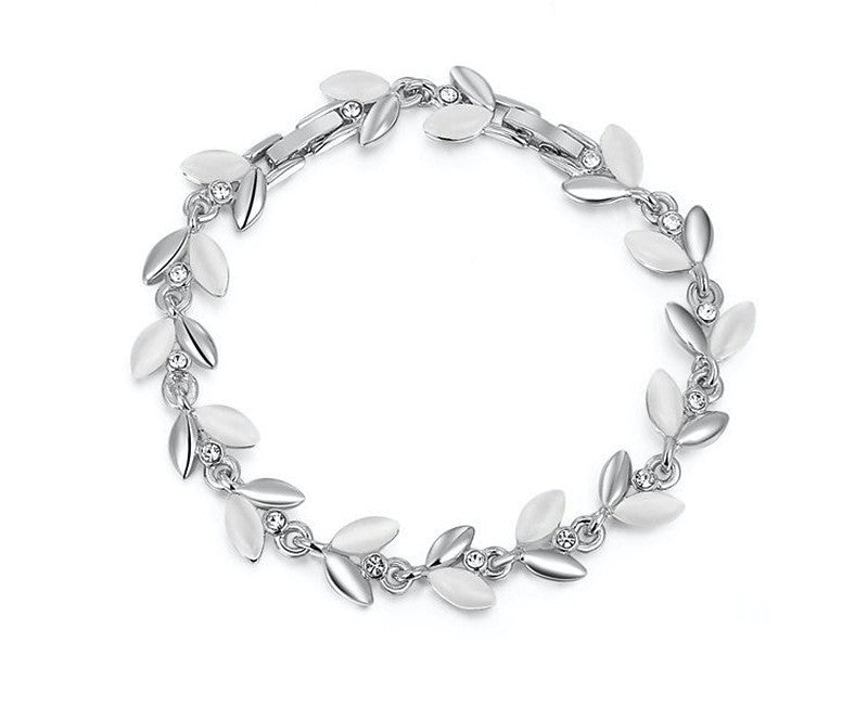 Platinum Plated Caroline Bracelet with Simulated Diamond