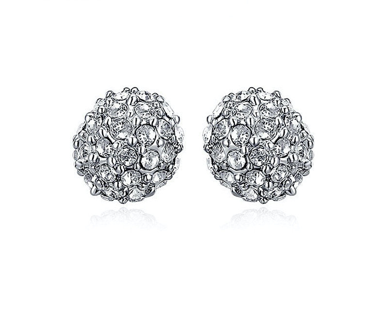 Platinum Plated Cassandra Earrings with Simulated Diamond