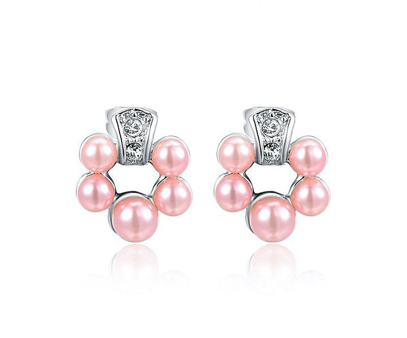 Platinum Plated Cassidy Earrings with Simulated Diamond