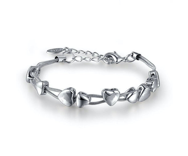 Platinum Plated Claire Bracelet with Simulated Diamond