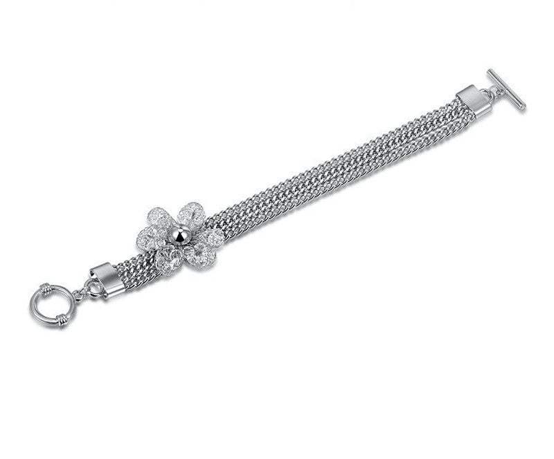 Platinum Plated Eliana Bracelet with Simulated Diamond