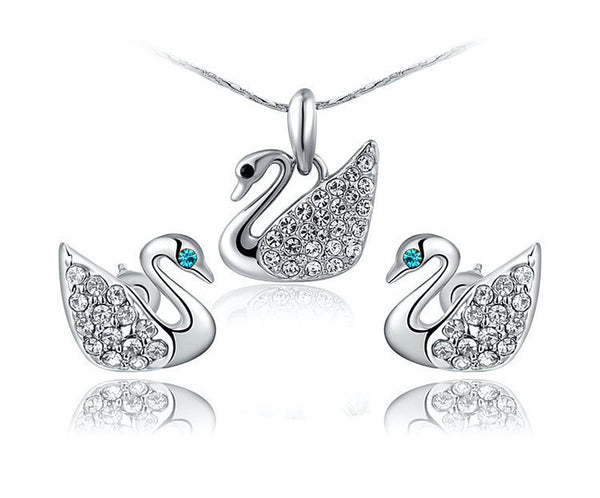 Platinum necklace top and earring sets