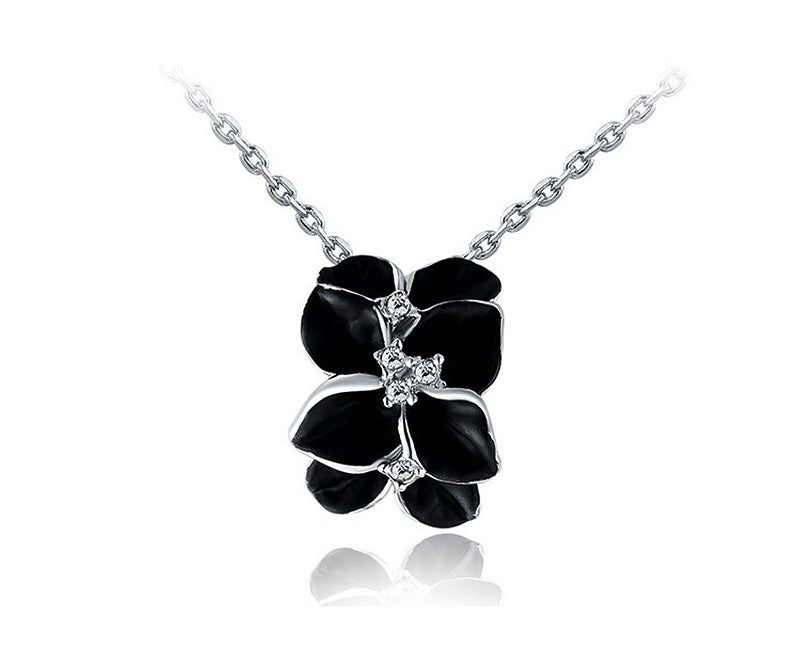 Platinum Plated Emilia Necklace with Simulated Diamond