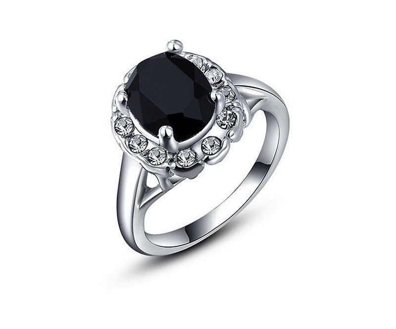 Platinum Plated Genesis Ring with Simulated Diamond