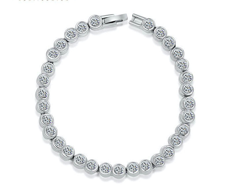 Platinum Plated Grace Bracelet with Simulated Diamond