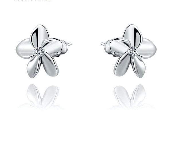Platinum Plated Grace Earrings with Simulated Diamond
