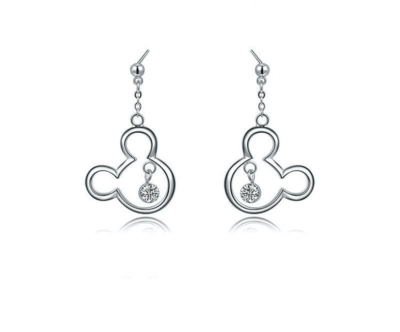 Platinum Plated Hannah Earrings with Simulated Diamond