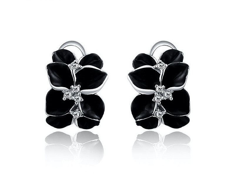 Platinum Plated Isla Earrings with Simulated Diamond
