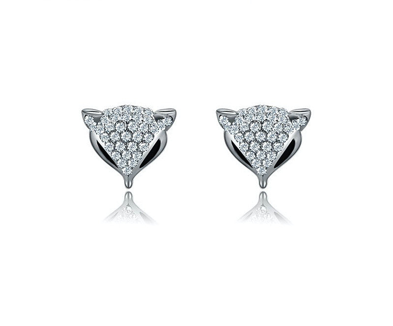 Platinum Plated Jamie Earrings with Simulated Diamond