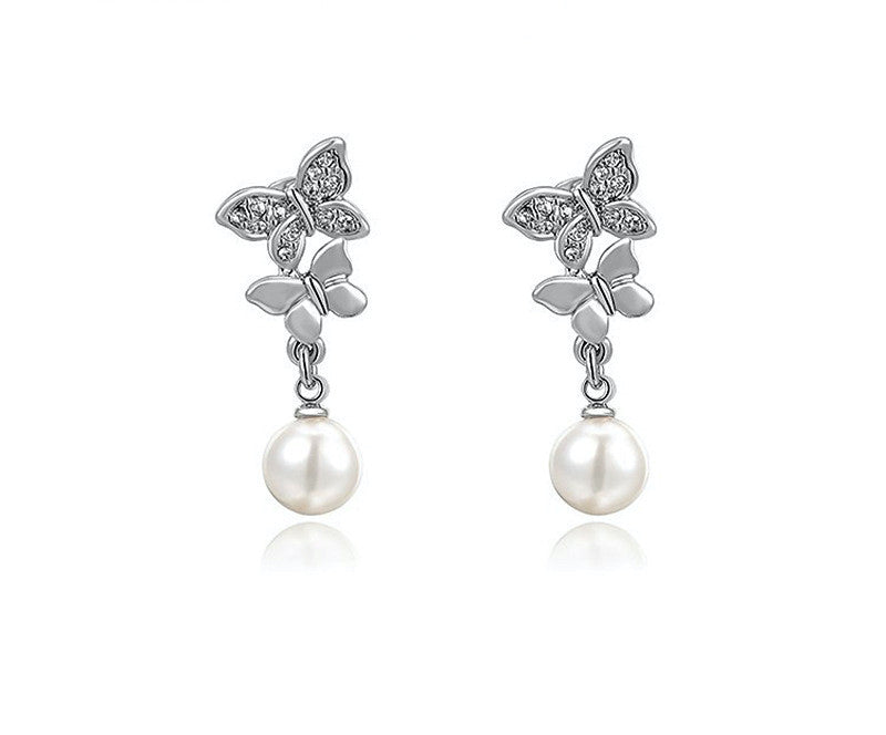 Platinum Plated Janiyah Earrings with Simulated Diamond