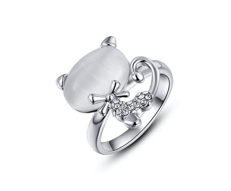 Platinum Plated Jordan Ring with Simulated Diamond