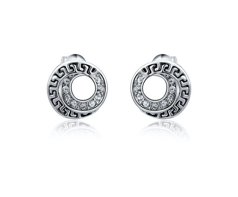 Platinum Plated Katherine Earrings with Simulated Diamond