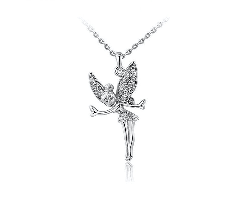 Platinum Plated Kennedy Necklace with Simulated Diamond