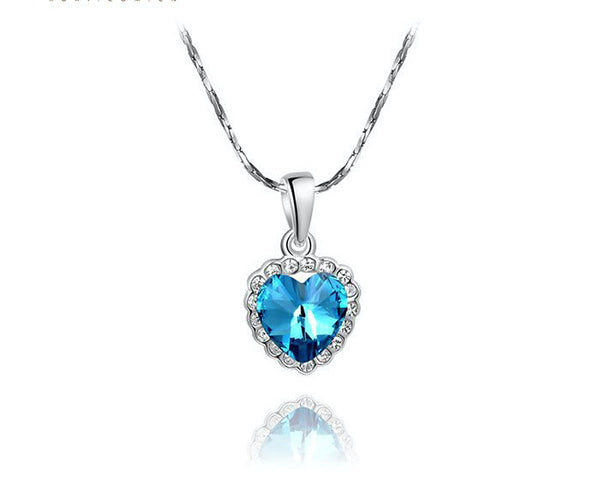 Platinum Plated Lucy Necklace with Simulated Diamond