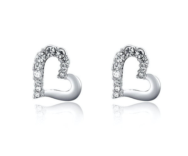 Platinum Plated Maci Earrings with Simulated Diamond