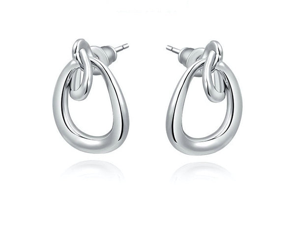 Platinum Plated Madelyn Earrings with Simulated Diamond