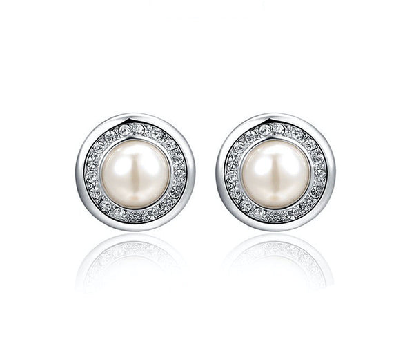 Platinum Plated Madilyn Earrings with Simulated Diamond