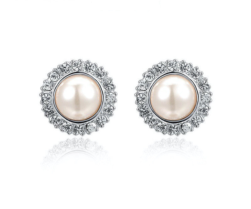 Platinum Plated Makayla Earrings with Simulated Diamond
