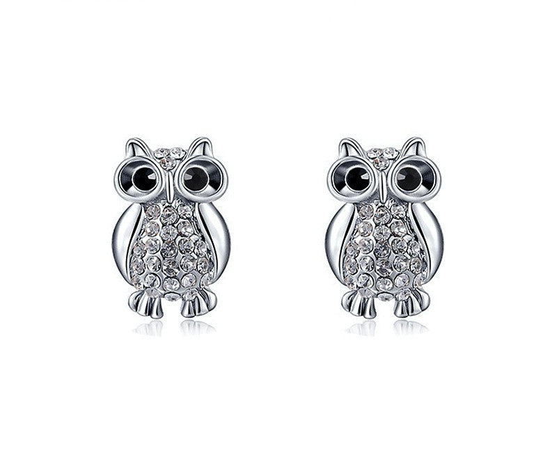 Platinum Plated Melanie Earrings with Simulated Diamond