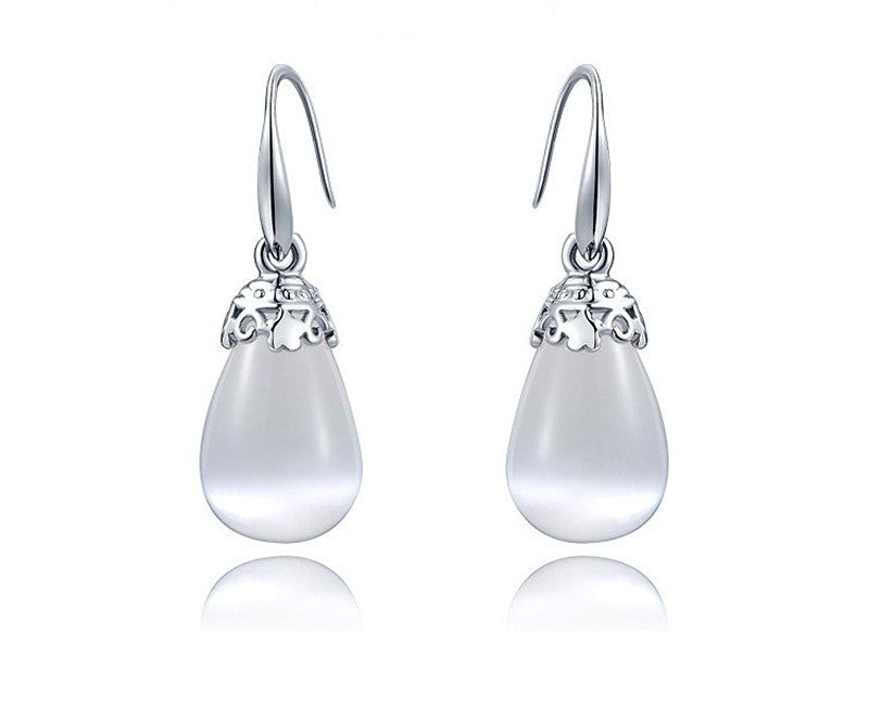 Platinum Plated Melissa Earrings with Simulated Diamond