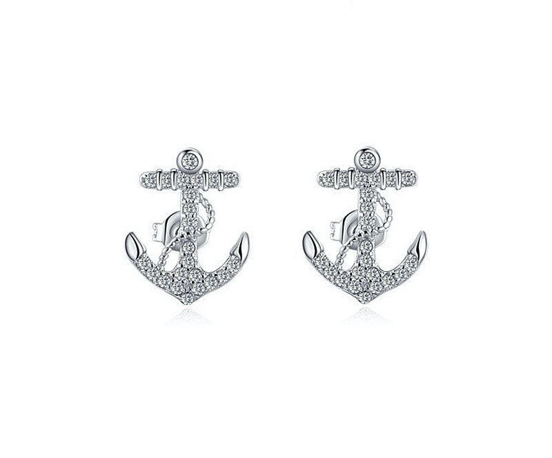 Platinum Plated Melody Earrings with Simulated Diamond