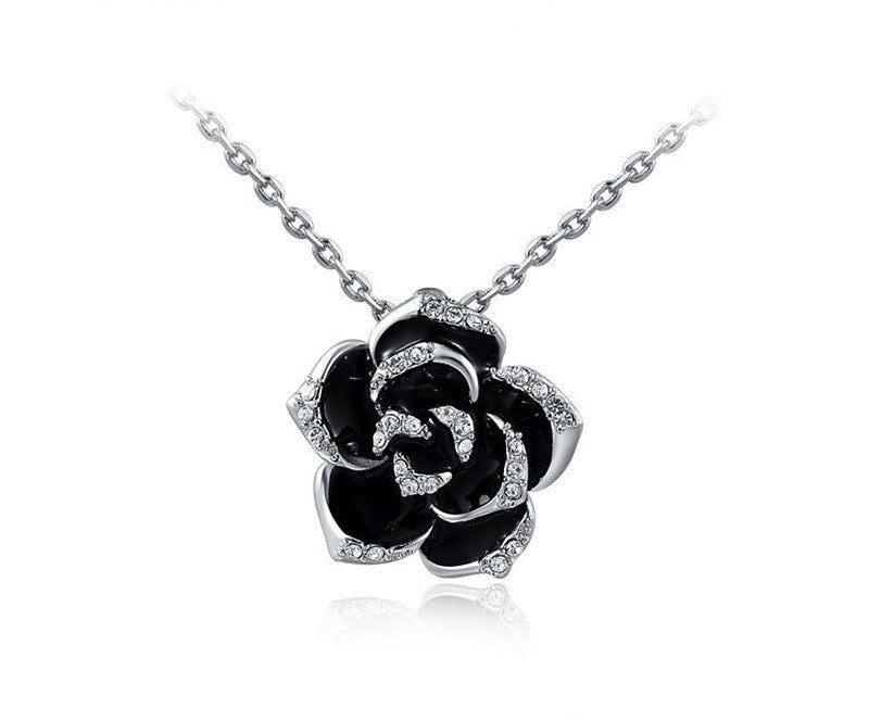 Platinum Plated Naomi Necklace with Simulated Diamond