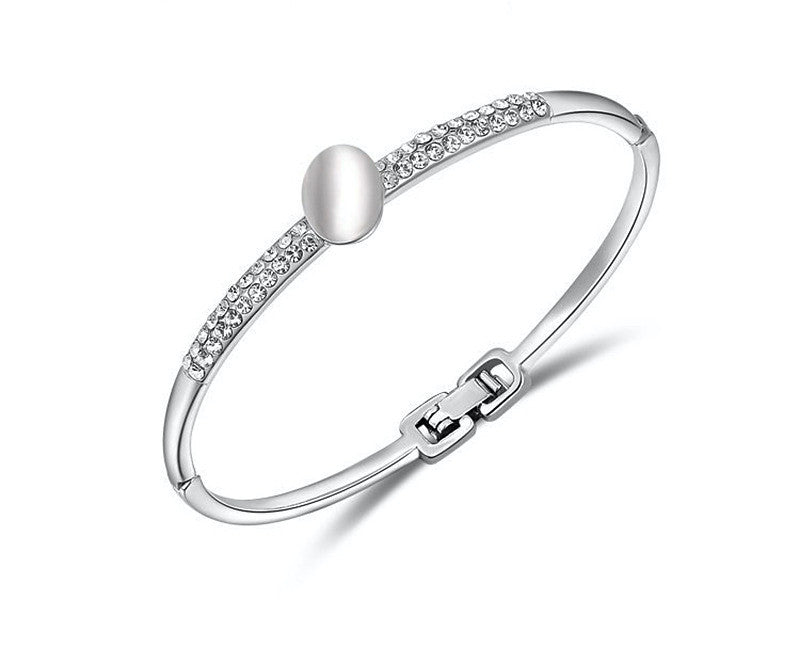 Platinum Plated Nevaeh Bracelet with Simulated Diamond