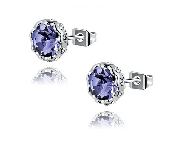 Platinum Plated Nevaeh Earrings with Simulated Diamond