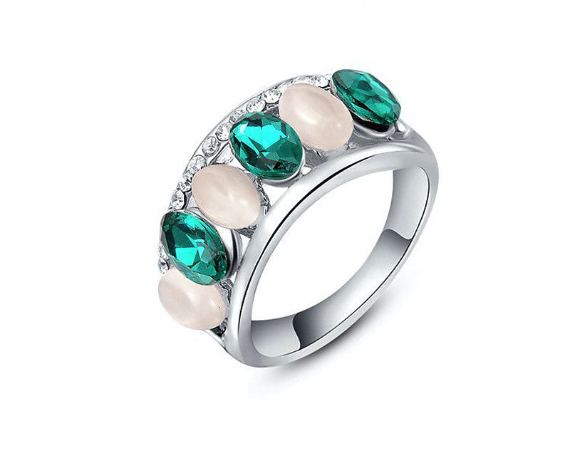 Platinum Plated Nina Ring with Simulated Diamond